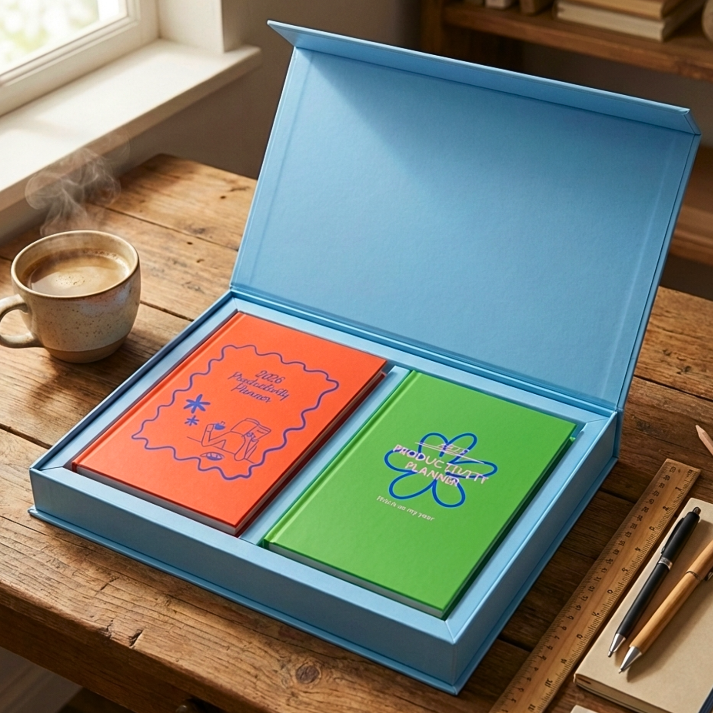 Feel Good Gift Box | 2026 Planners Duo | Calming Blue