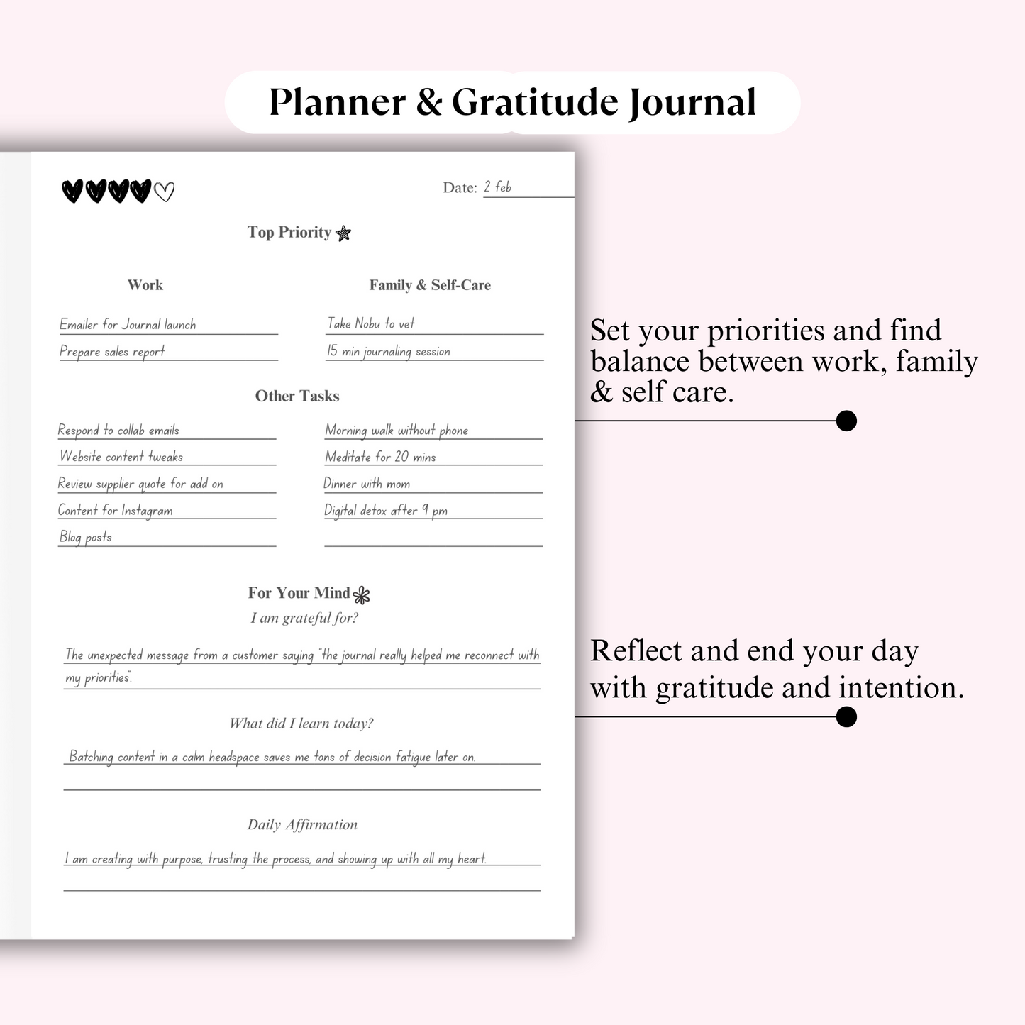 Mindfulness Planner & Gratitude Journal