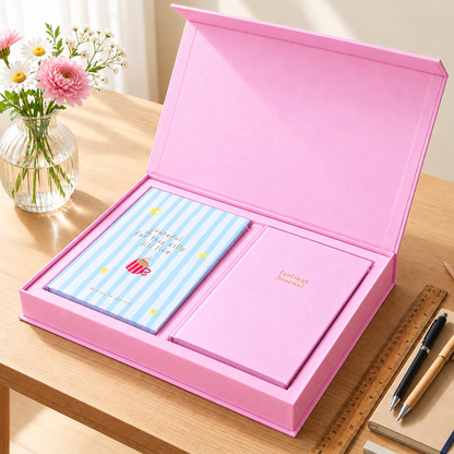 Feel Good Gift Box | Gratitude & Feelings Journal Duo | Joyful Pink