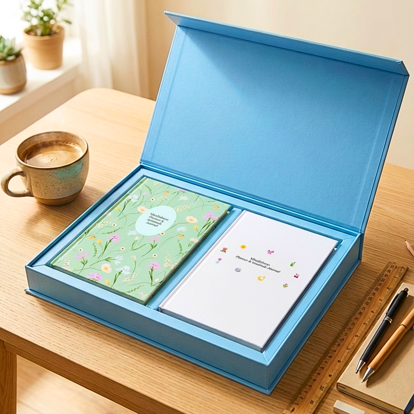 Feel Good Gift Box | Mindfulness Planners Duo | Calming Blue