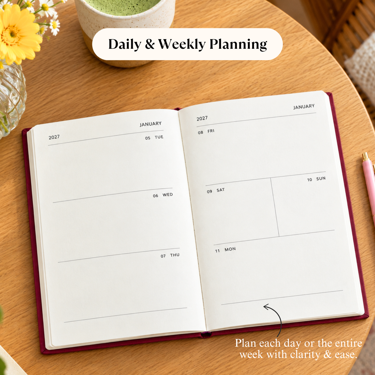 2027 Annual Productivity Planner | Daily Planner | Habit Tracker