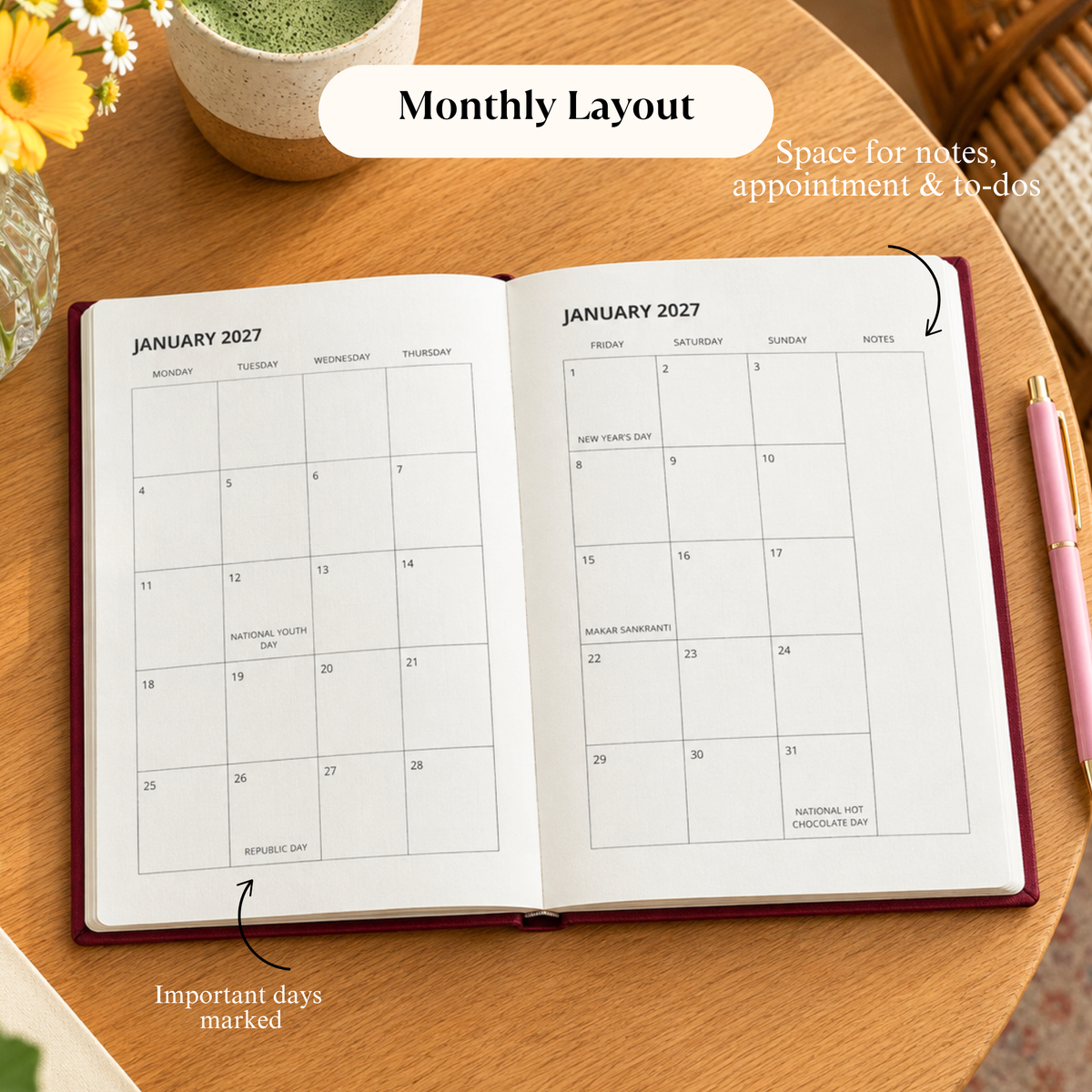 2027 Annual Productivity Planner | Daily Planner | Habit Tracker