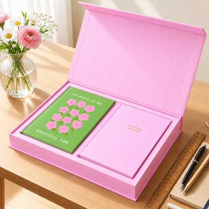Feel Good Gift Box | Gratitude & Feelings Journal Duo | Joyful Pink