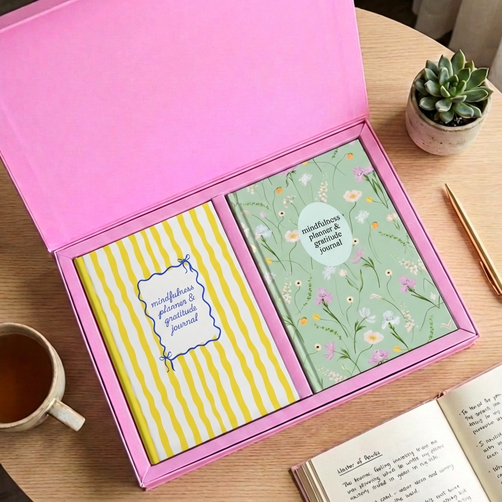 Feel Good Gift Box | Mindfulness Planners Duo | Joyful Pink