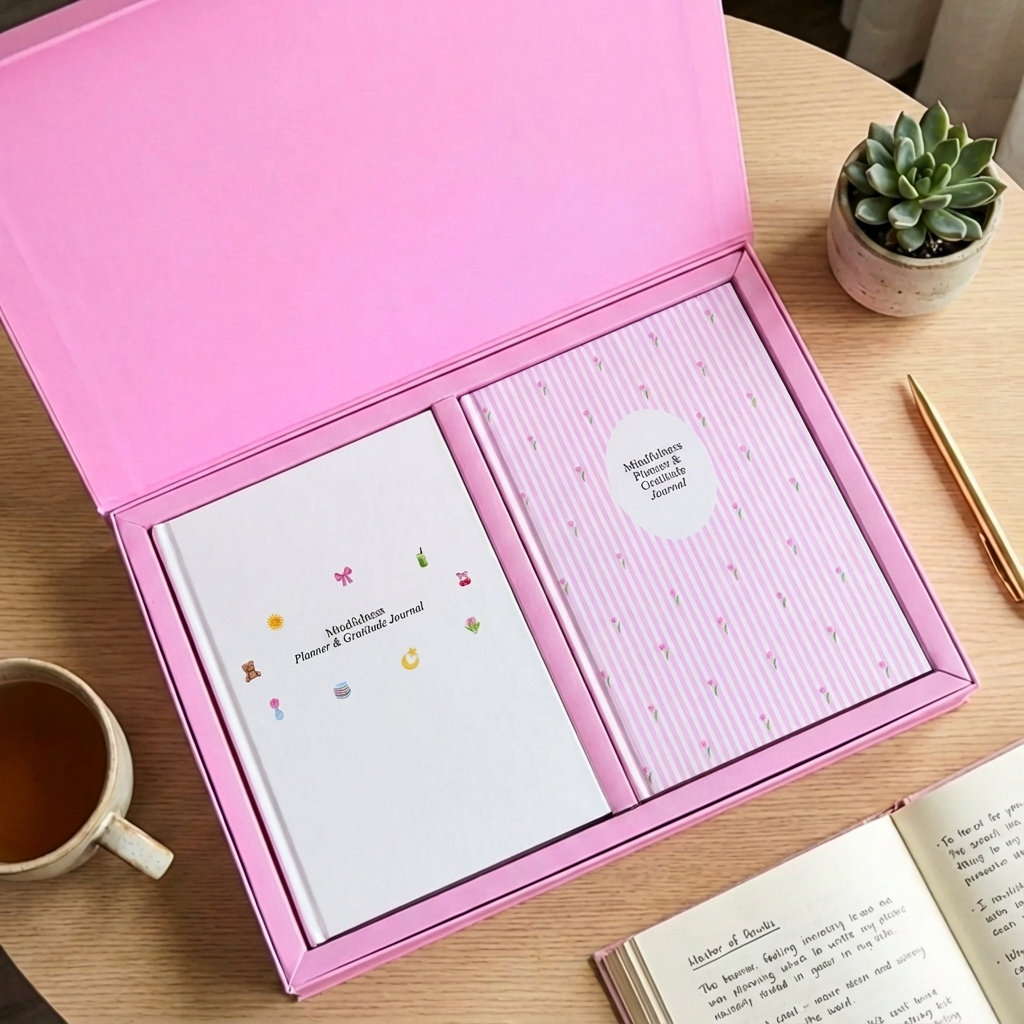 Feel Good Gift Box | Mindfulness Planners Duo | Joyful Pink